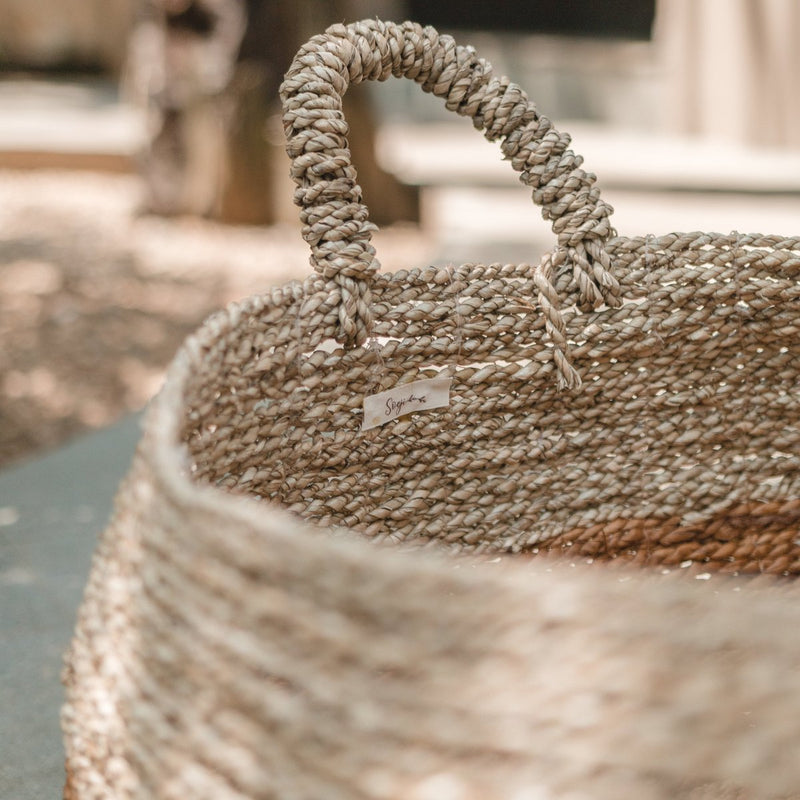 Storage Basket | Laundry Basket | Plant Basket MAJALENGKA (natural) made from Banana Fibre & Seagrass (3 sizes)