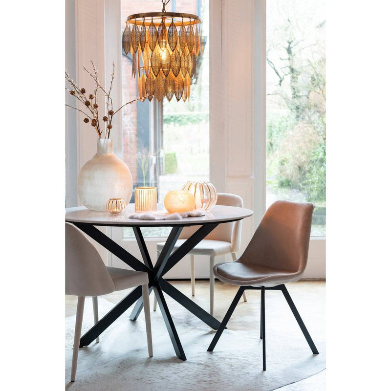 DINING TABLE MARC MARM/IRON WHITE/BLW (120x120x78cm)