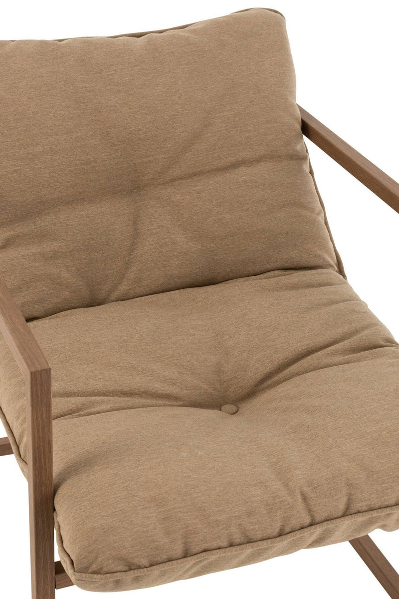J-Line Chair 1-Seater Metal/Textile Beige/Dark Brown
