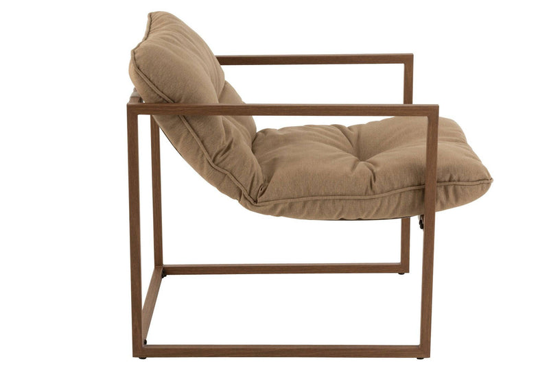 J-Line Chair 1-Seater Metal/Textile Beige/Dark Brown