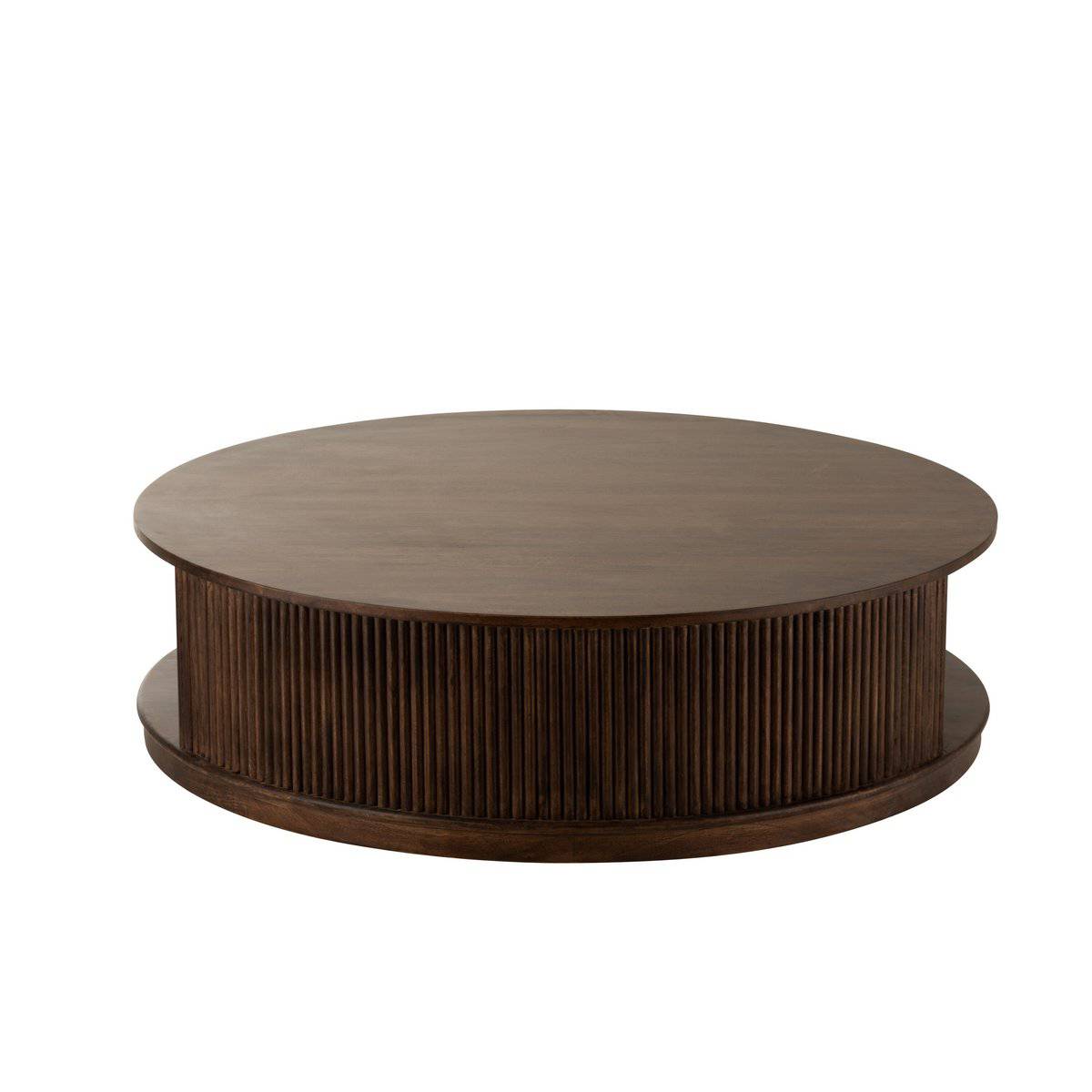 J-Line Coffee Table Reyi On Wheels Mango Wood Dark Brown - Goldgenix