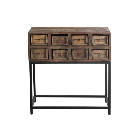 J-Line Console 8 Drawers Brut Recycled Wood Brown - Goldgenix