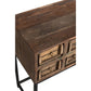 J-Line Console 8 Drawers Brut Recycled Wood Brown