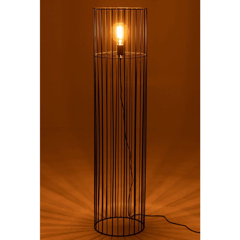 J-Line Lamp Standing Round Metal Black