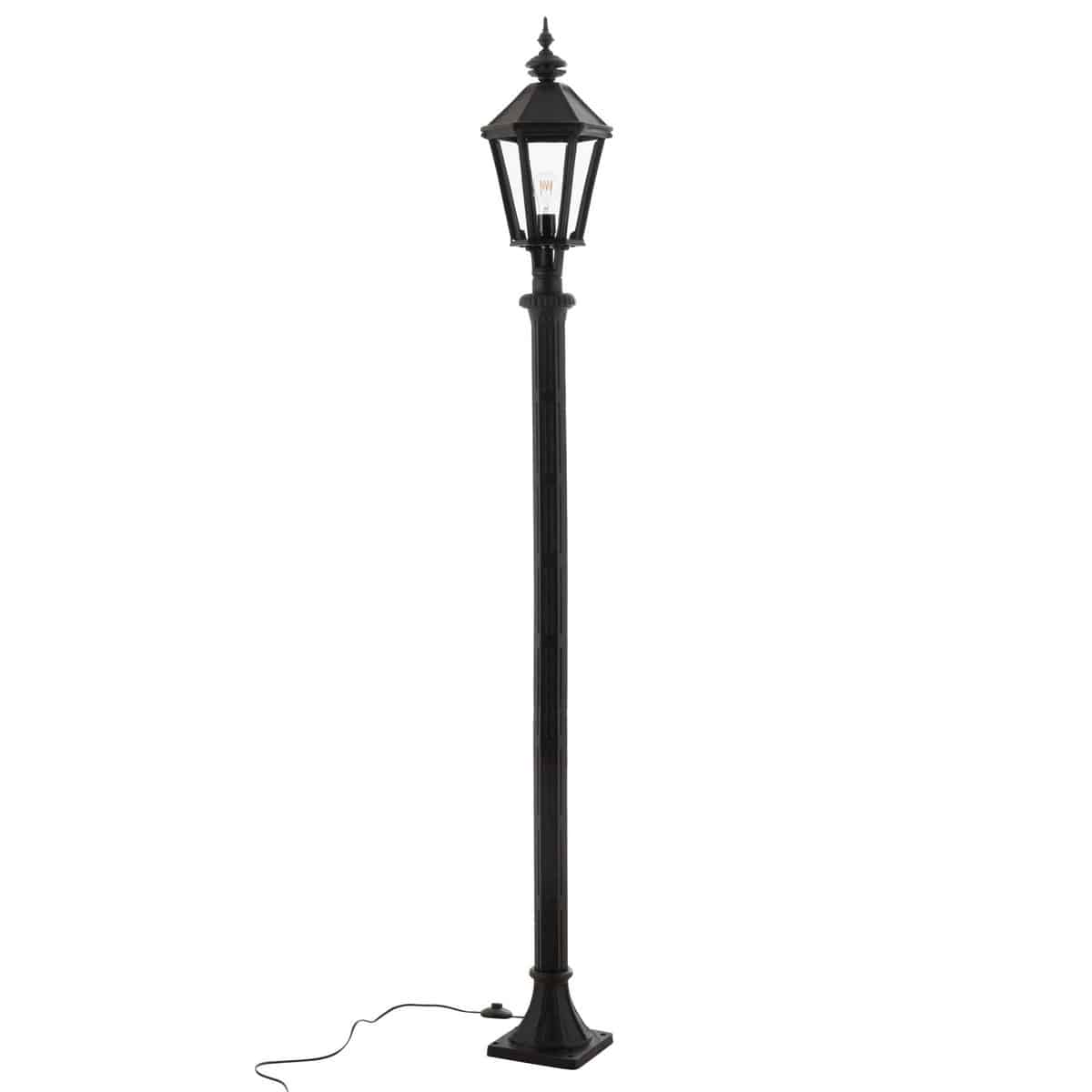 J-Line Lantern Pole Outdoor Cast Iron Black
