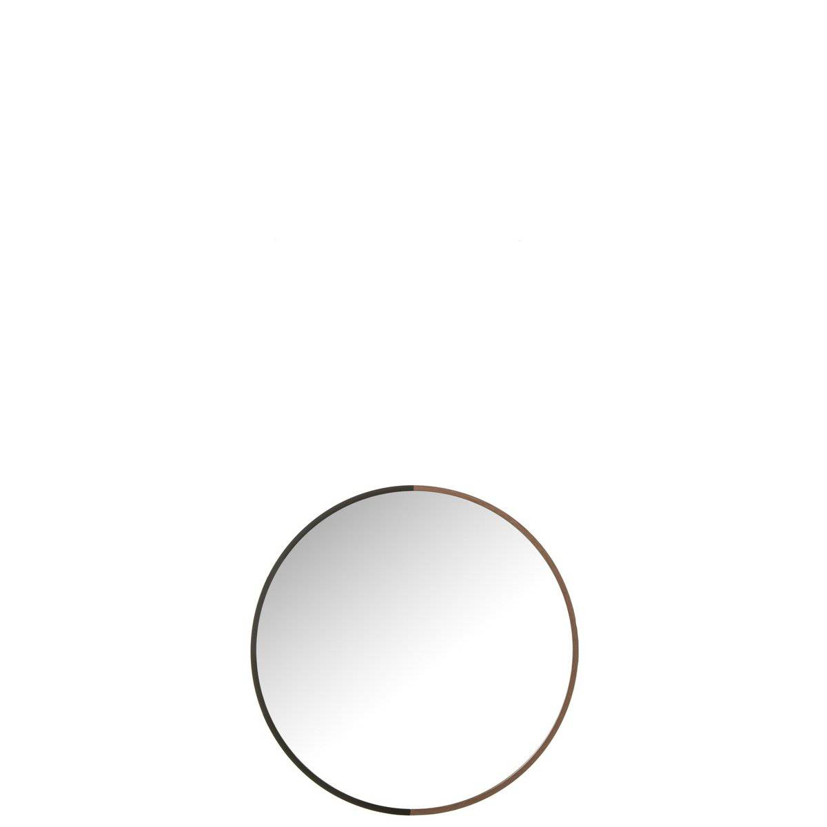 J-Line Mirror Round Metal / Wood Black Small - Wall mirror 40 x 40 cm