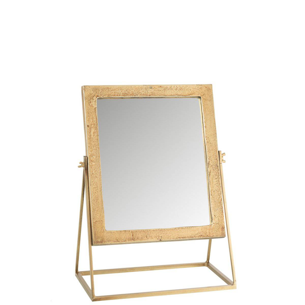 J-Line Mirror Square On Foot Metal Gold - Wall mirror 34 x 20 cm
