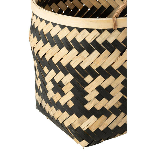 J-Line Set Of 3 Basket Patterns Handles Bamboo Natural/Black