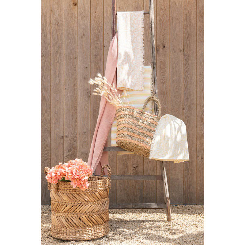 J-Line Set Of Three Baskets Braided Raffia Natural