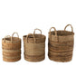 J-Line Set Of Three Baskets Lucie Raffia Natural