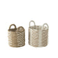 J-Line Set Of Two Baskets Chevron Raffia White/Natural