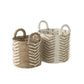 J-Line Set Of Two Baskets Chevron Raffia White/Natural