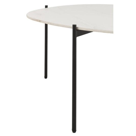 J-Line Side Table Oval Porcelain/Metal White Large