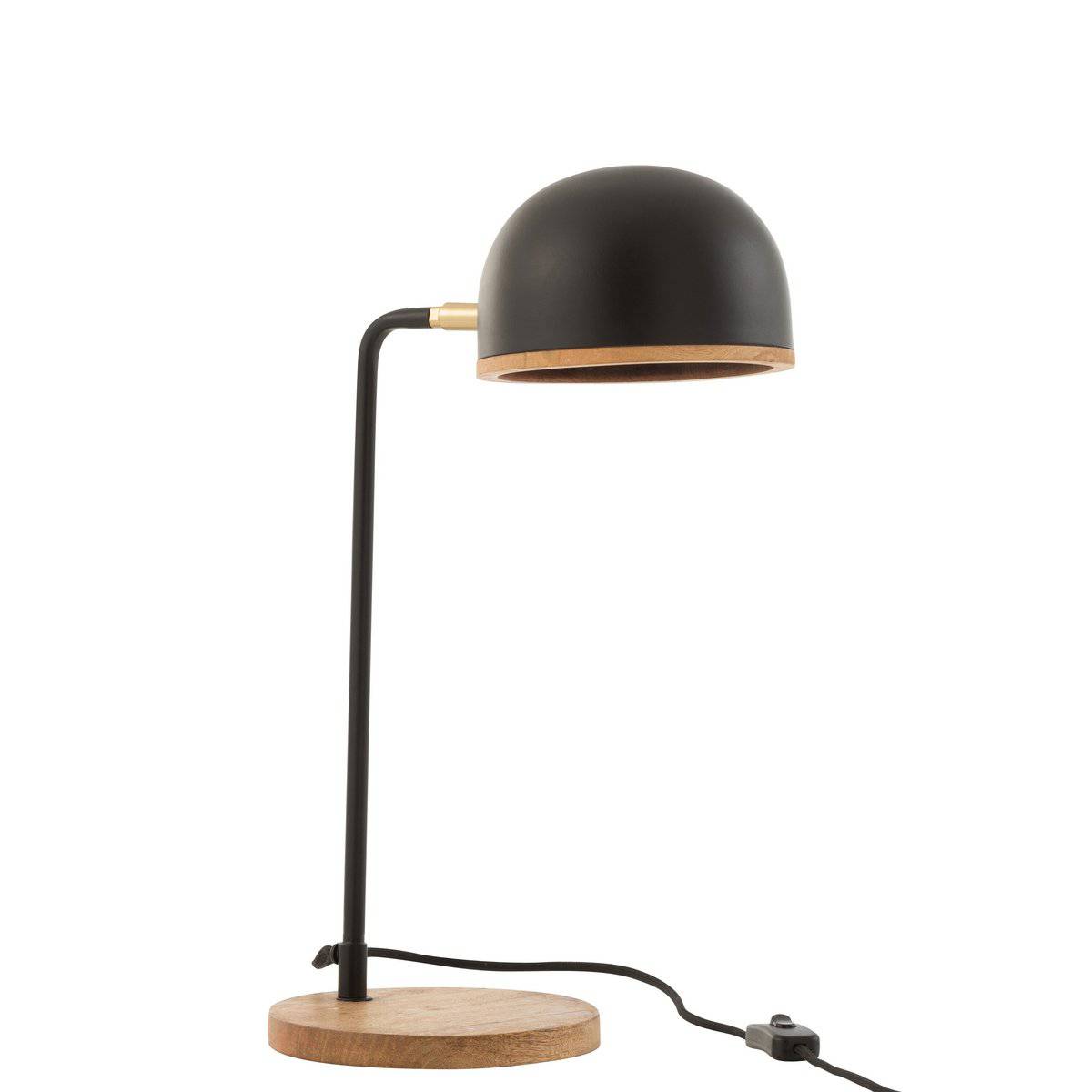 J-Line Table lamp Evy Iron/Wood Black/Natural - Goldgenix