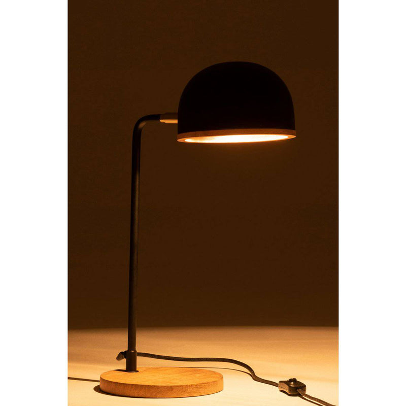 J-Line Table lamp Evy Iron/Wood Black/Natural