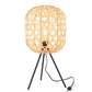 J-Line Table Lamp Tripod Round Bamboo Metal Natural/Black