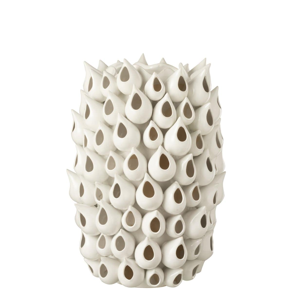 J-Line Vase Anemone High Earthenware White Large - 44 cm high