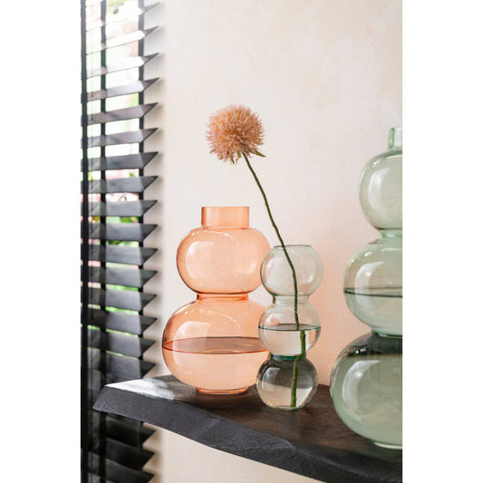 J-Line Vase Convex Glass Orange Small - 28.5 cm high