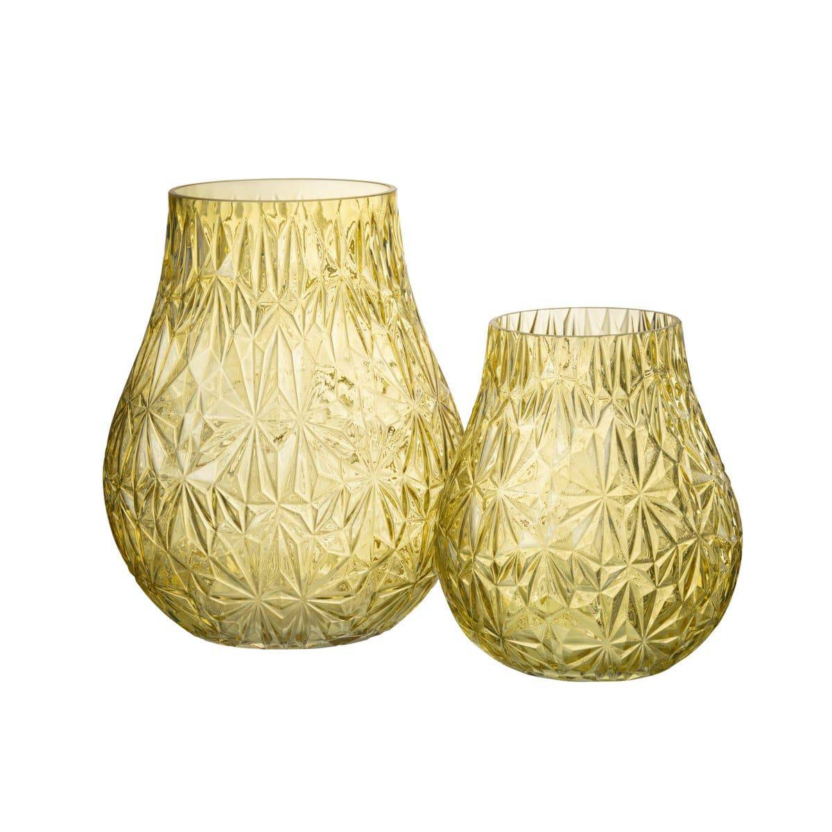 J-Line Vase Nox Cut Glass Yellow Large - 28 cm high - Goldgenix