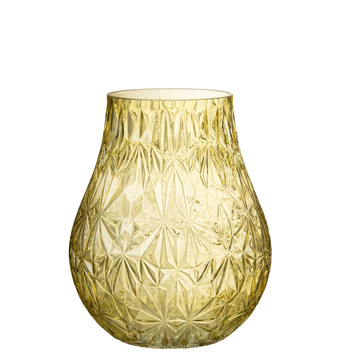 J-Line Vase Nox Cut Glass Yellow Large - 28 cm high