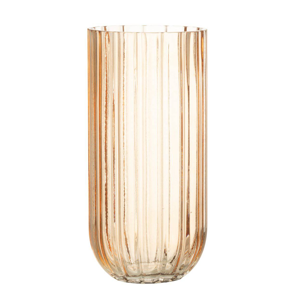 J-Line Vase Yari Stripes Glass Peche Large - 25 cm high