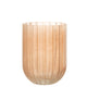J-Line Vase Yoni Stripes Glass Peche Medium - 20.5 cm high