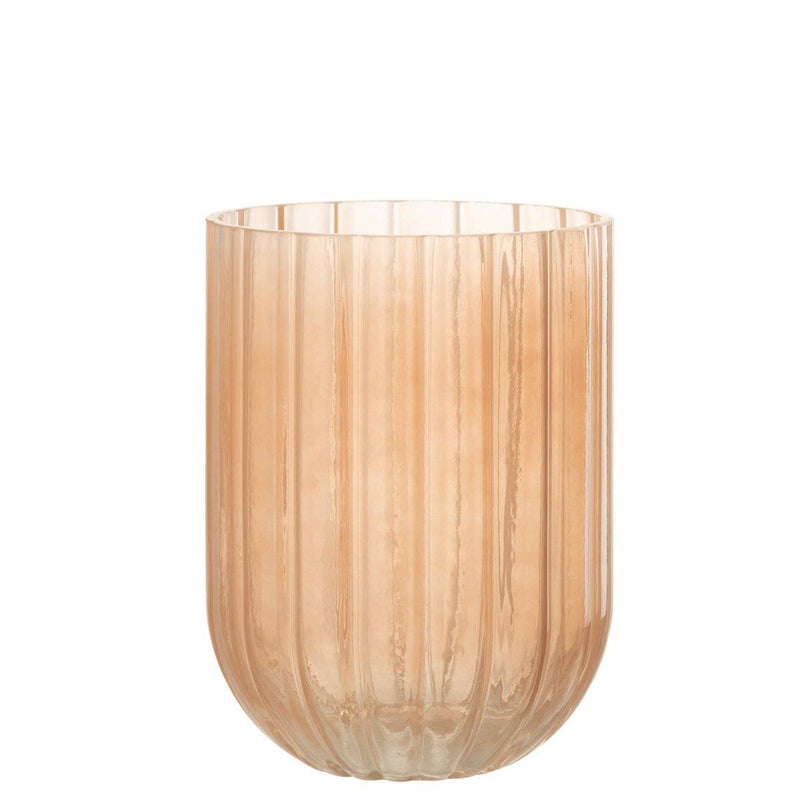 J-Line Vase Yoni Stripes Glas Peche Medium – 20,5 cm hoch