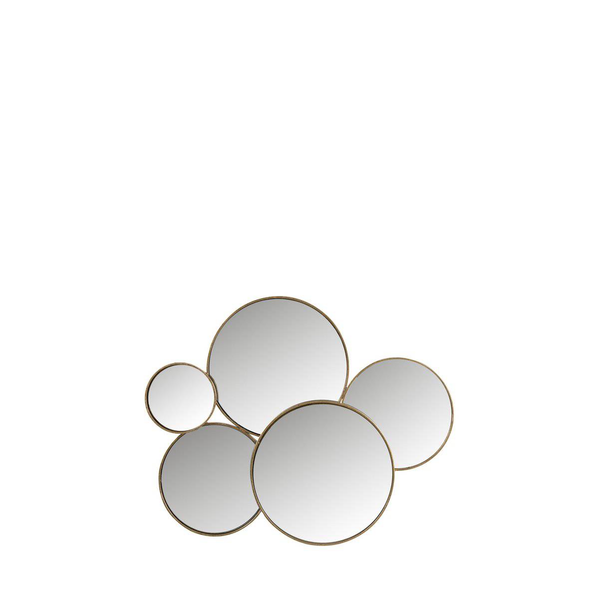 MIRROR 5 ROUNDS METAL GOLD (85x5x72cm)