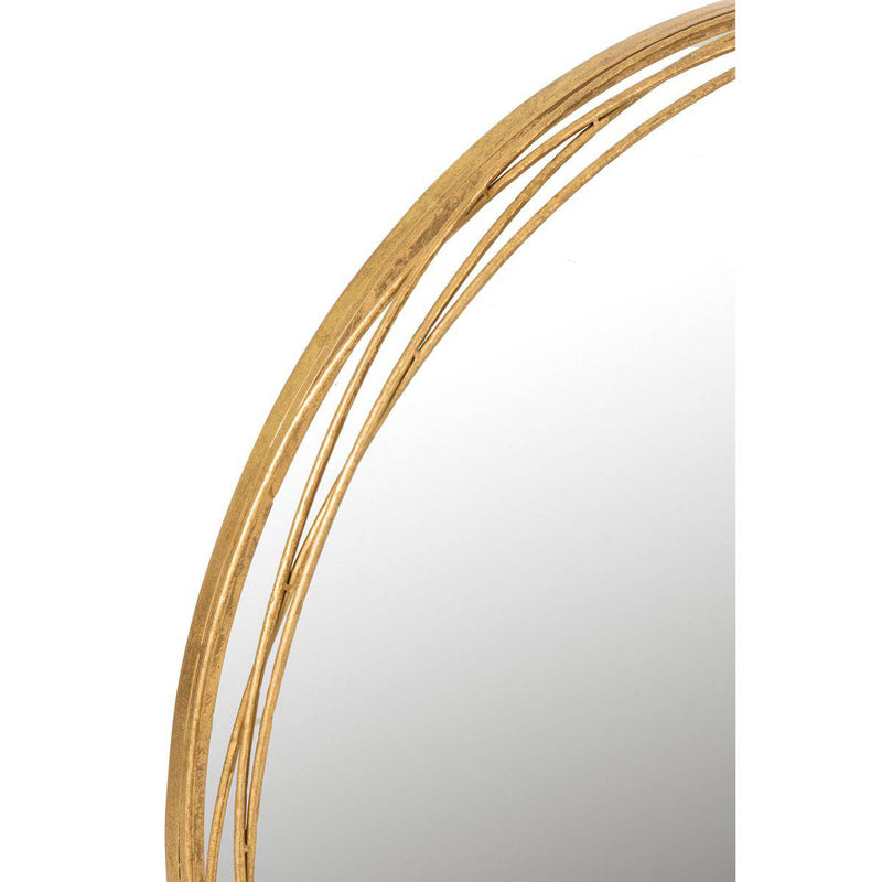 MIRROR AURORA RND IRON/GLASS GD M (92x92x6.5cm) - Goldgenix