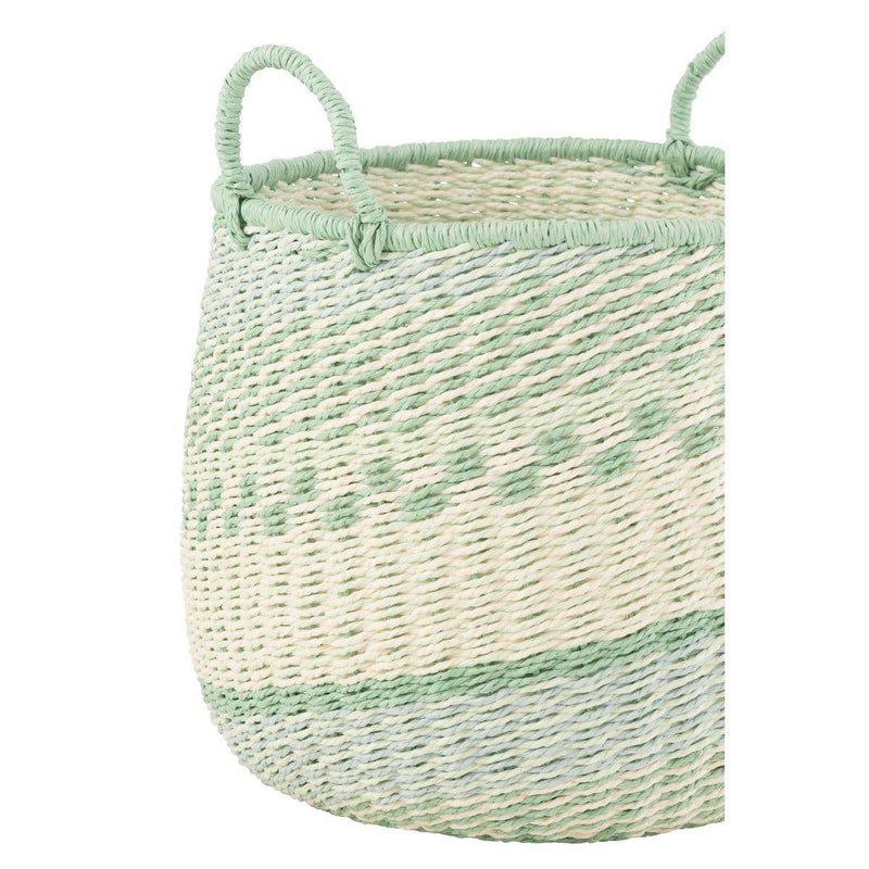 S/2 BASKET+HANDV ZEEGR BEI/GRN (48.5x47x44.5cm)