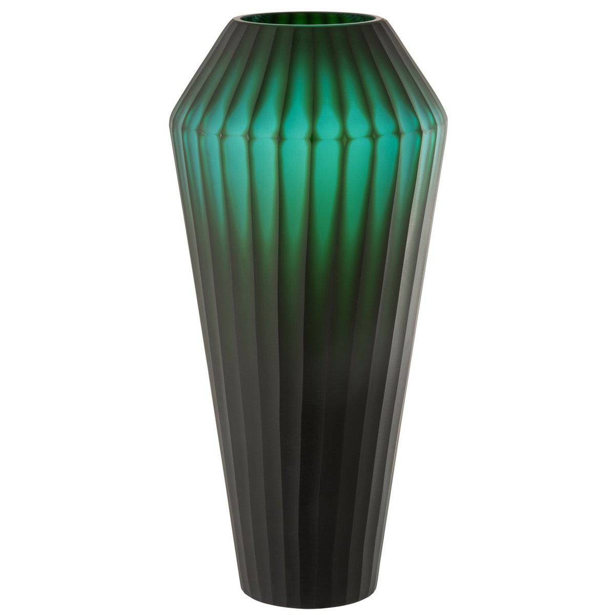 VASE ELISA GREEN GLASS LARGE (20x20x43cm)