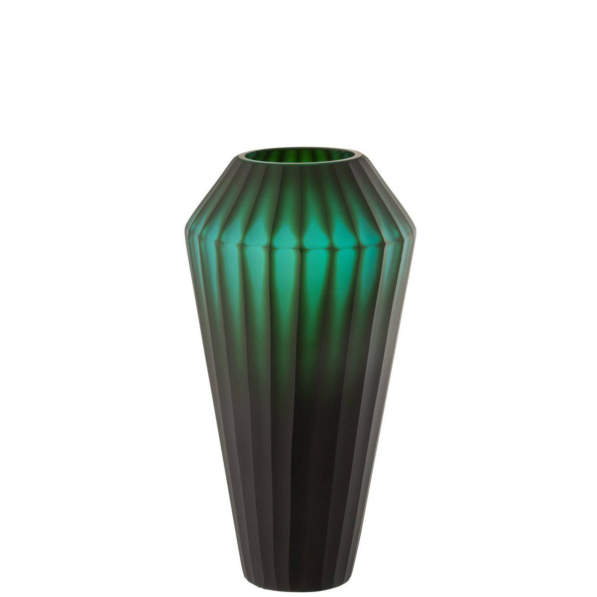 VASE ELISA GREEN GLASS SMALL (17x17x33cm)