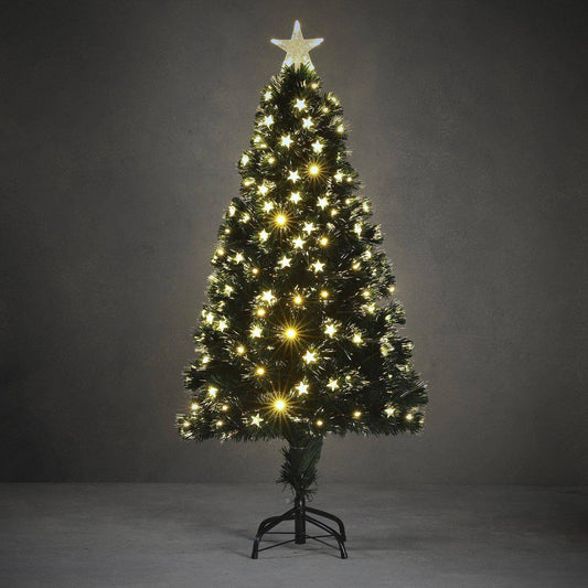 Mercury Artificial Christmas Tree with Fiber Optic Lighting - H120 x Ø55 cm - Green - Goldgenix