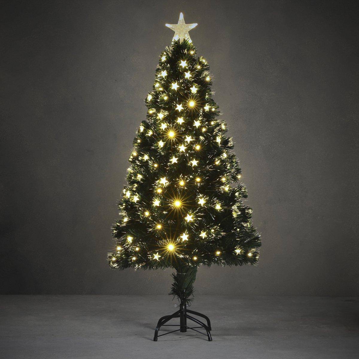 Mercury Artificial Christmas Tree with Fiber Optic Lighting - H120 x Ø55 cm - Green