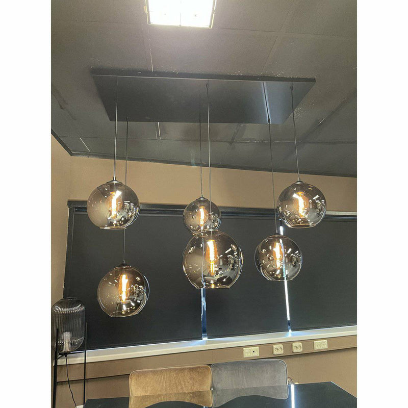 Hanglamp Rookglas 6-Lichts