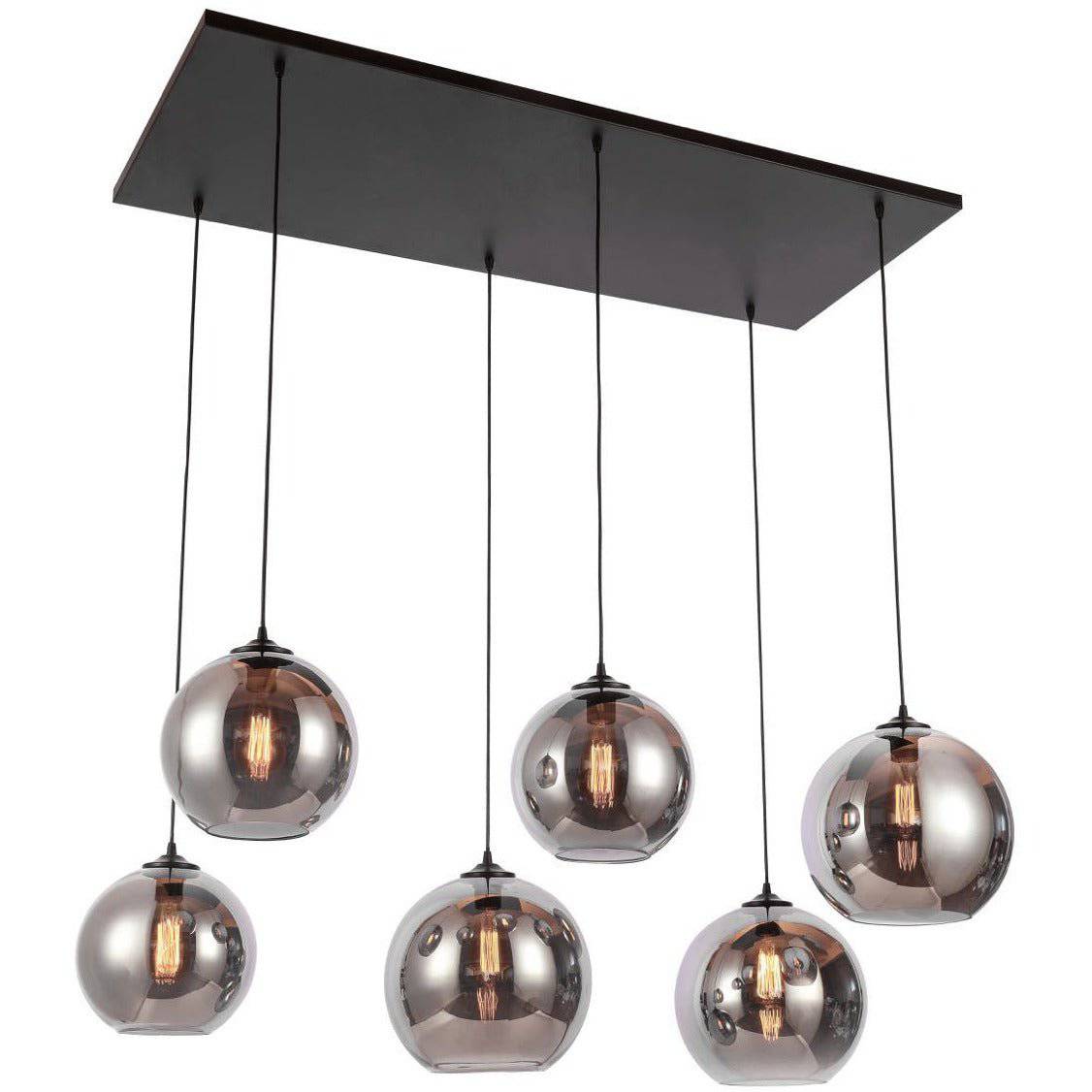 Hanglamp Rookglas 6-Lichts