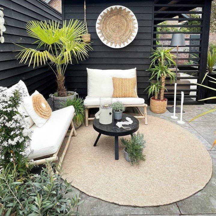 Jute Outdoor Rug Round - Outdoor Beige/natural 200cm - Goldgenix