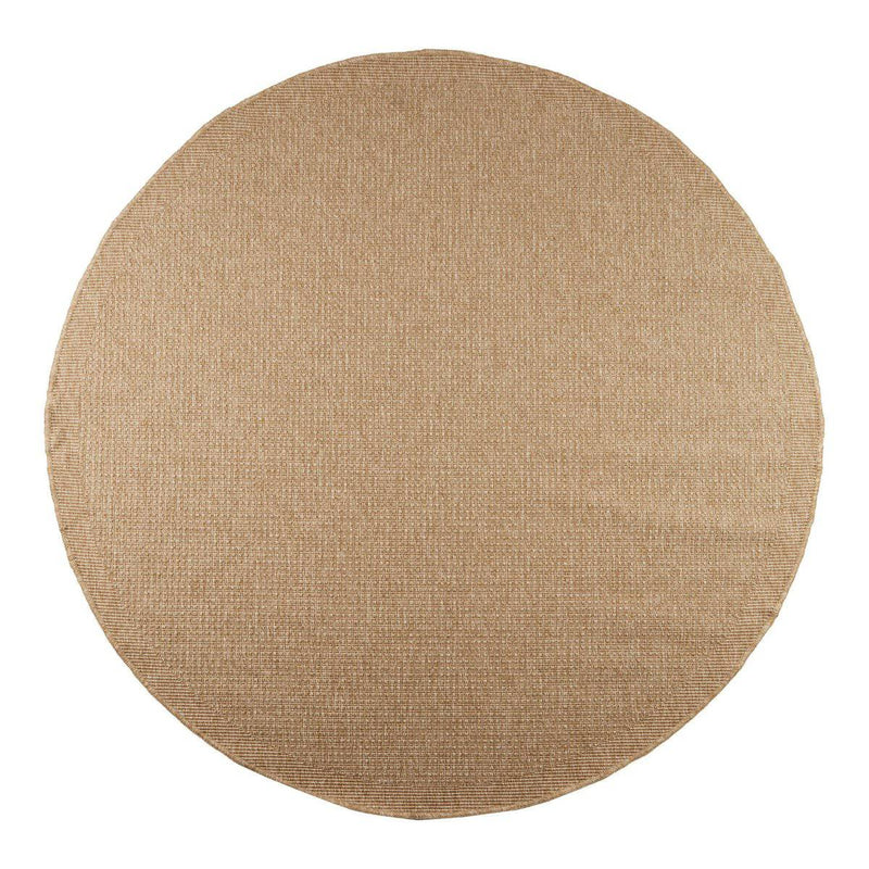 Jute-Außenteppich rund – Outdoor Beige/Natur 240 cm