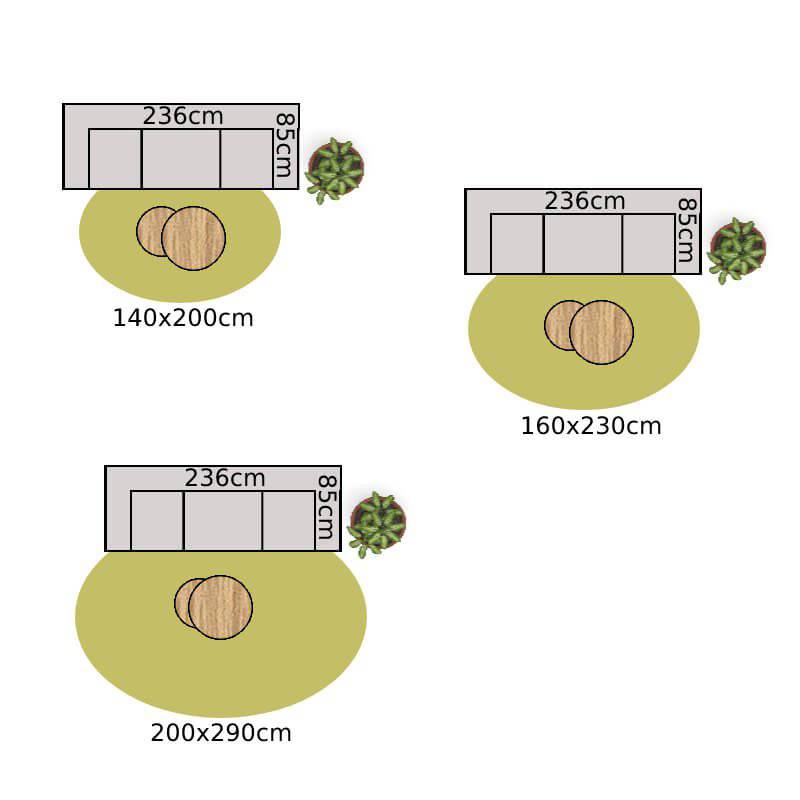 Juteteppich Oval Natur 140x200cm