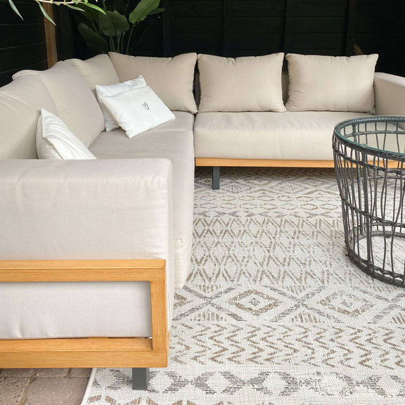 Outdoor rug - Asti White/Sand/Anthracite 160 x 230cm - Goldgenix