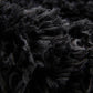 Round High Pile Rug Anthracite/Black Foliage Shaggy 120cm