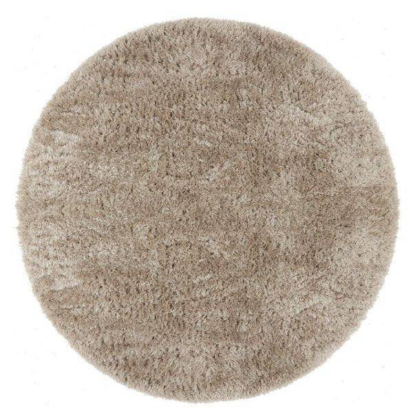 Round High Pile Rug Cream/White Foliage 240cm