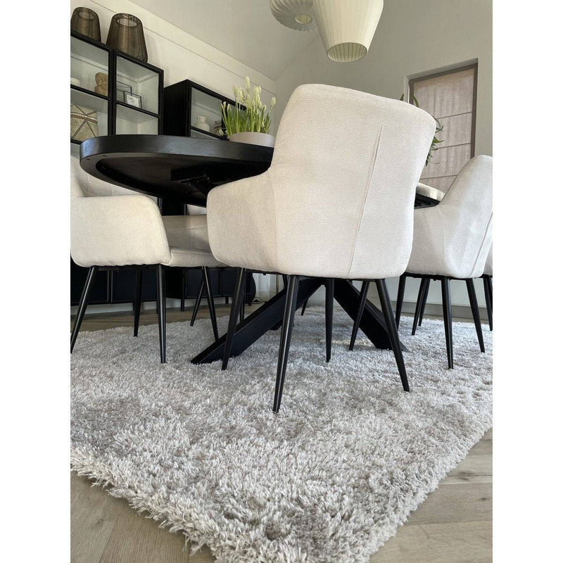 Shaggy Rug Creme/White Foliage Shaggy 200x290cm