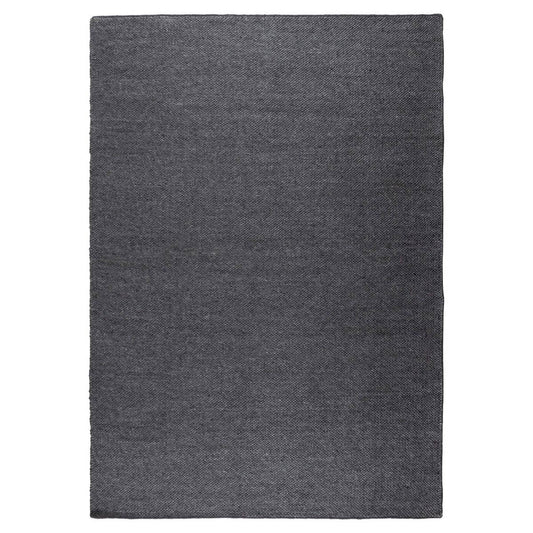 Wool Rug Dark Gray 140x200cm