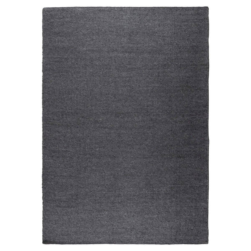 Wool Rug Dark Gray 140x200cm