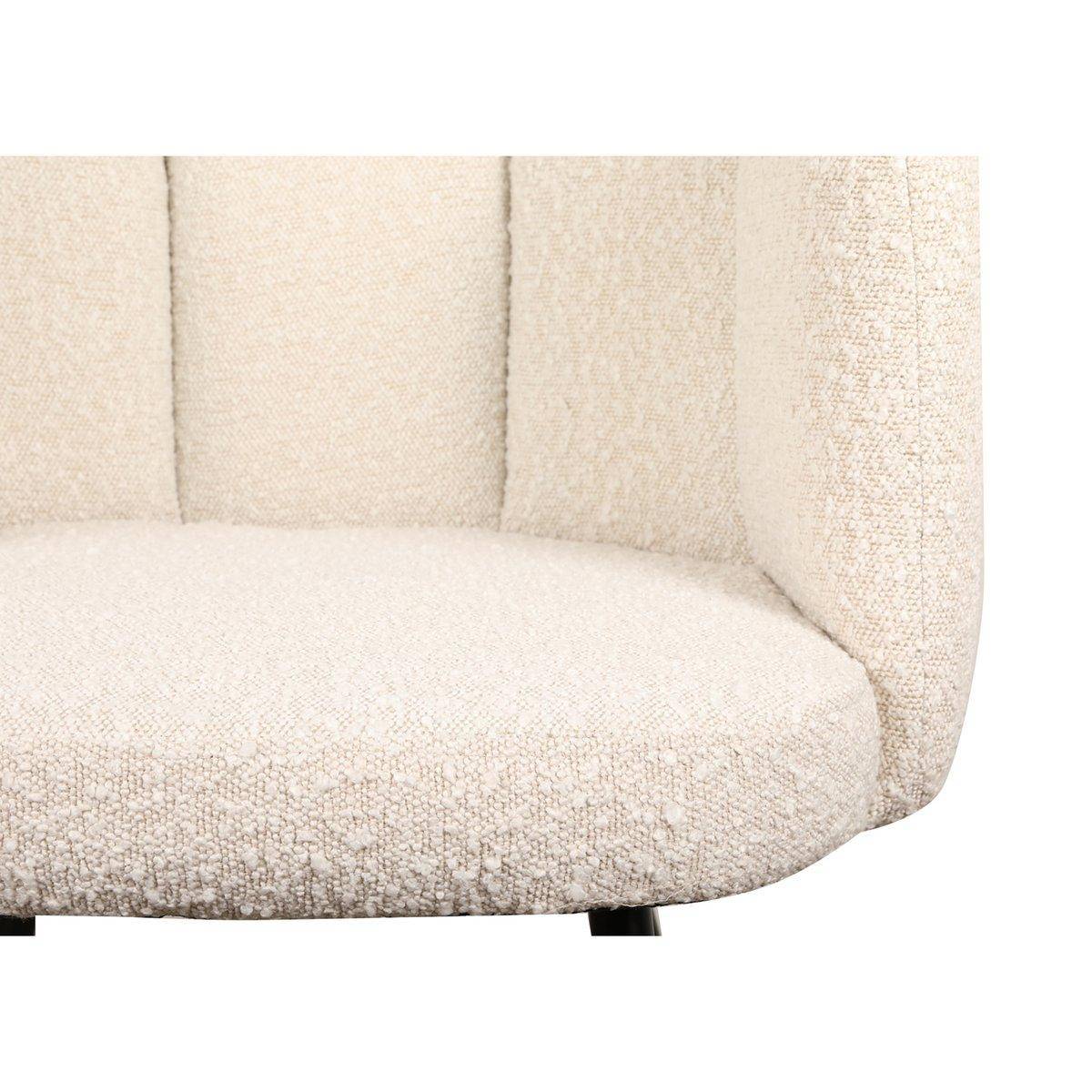 High five chair white pearl (boucle) (Set of 2) - Goldgenix