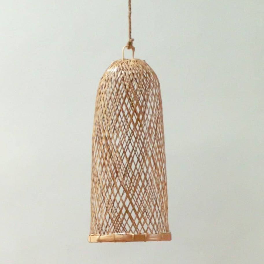 Bambu lampa | Naturlig lampskärm | Vävd taklampa CAMAYA