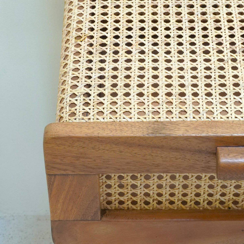 Nightstand Bedside Table Console made from Wood and Rattan JAYA Handmade Bedroom Furniture