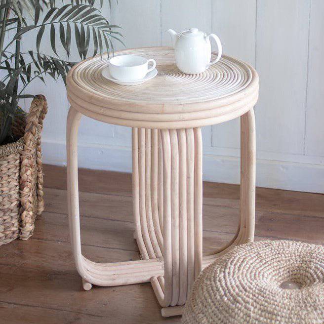 Rattan Side Table | End Table | Couch Table KANTHI - Goldgenix