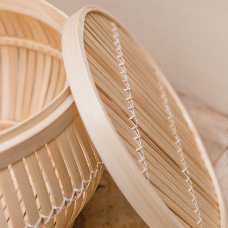 Sidobord | Soffbord | Bordskorg BATAVIA gjord av bambu (2 storlekar)